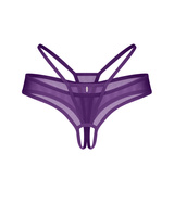 Violet thong with open crotch