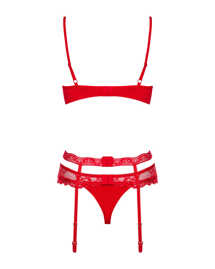 Set rosso con cintura con giarrettiera