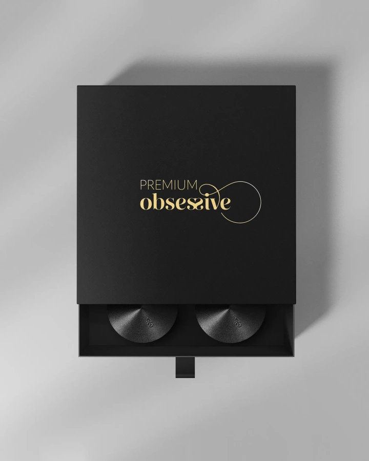 Black natural leather nipple covers 